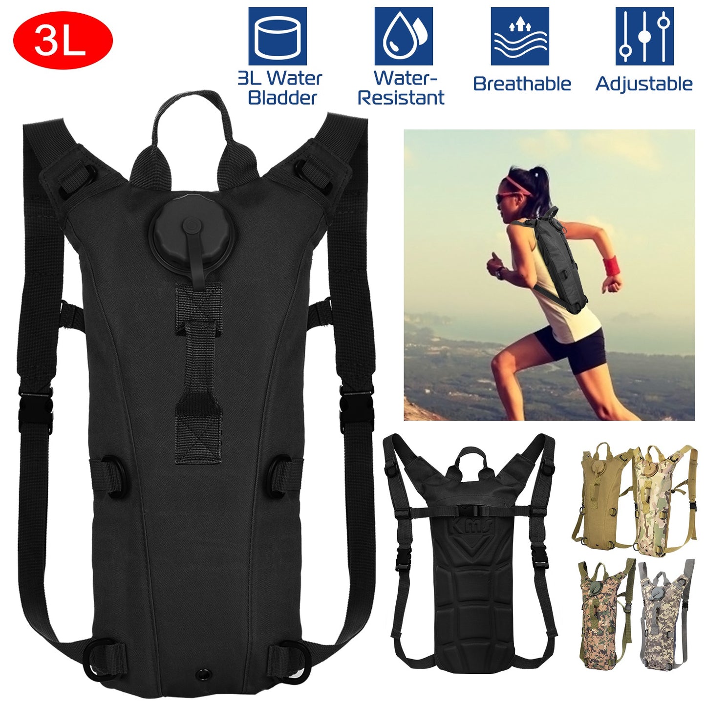 Tactical Hydration Pack 3L Water Bladder