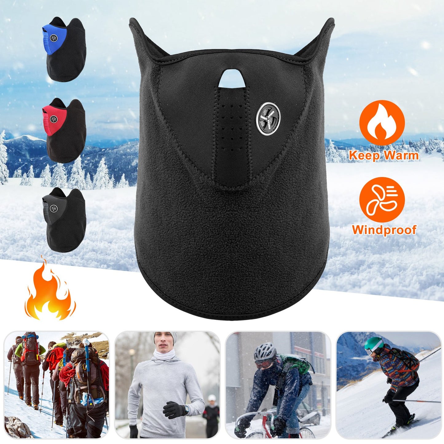 Half Face Mask Windproof Dustproof Neck Warmer