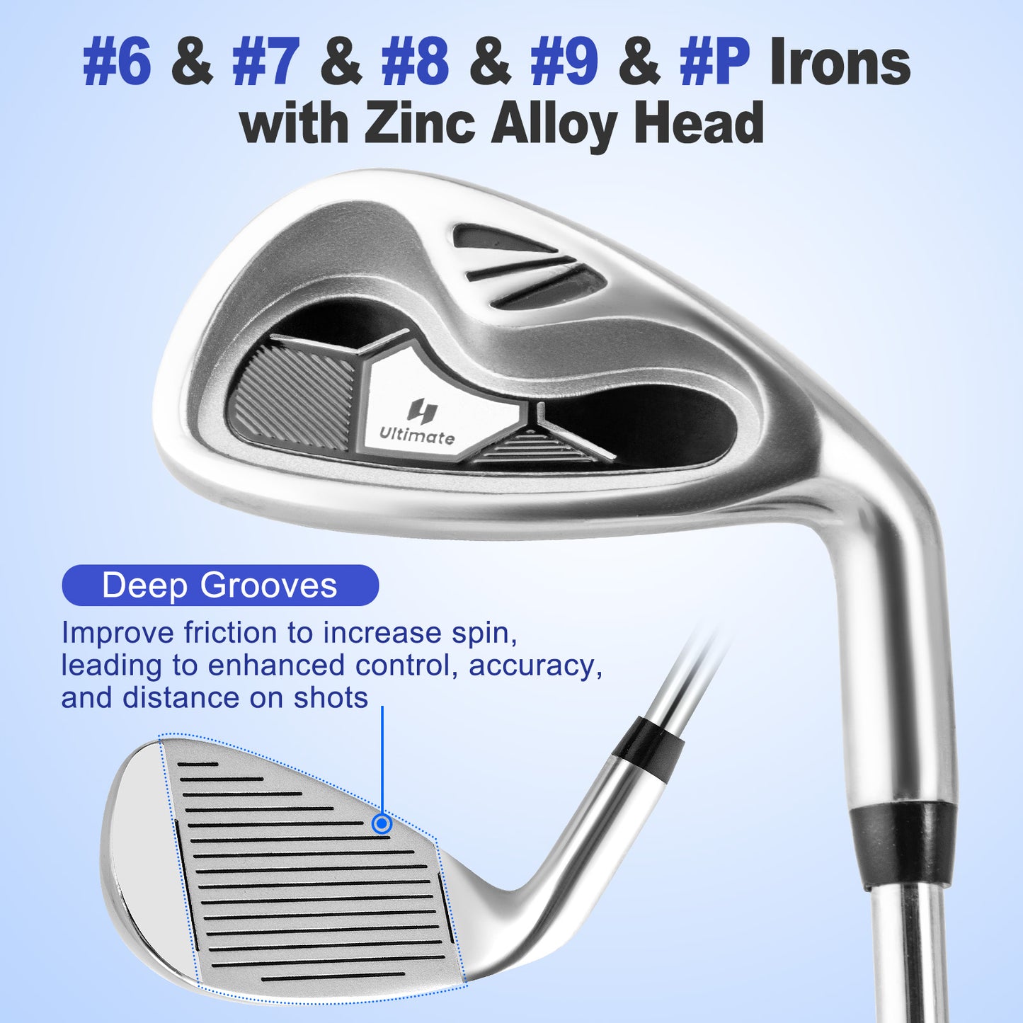 Men’s Profile Complete Golf Club Package Set Includes 10 Pieces-Black