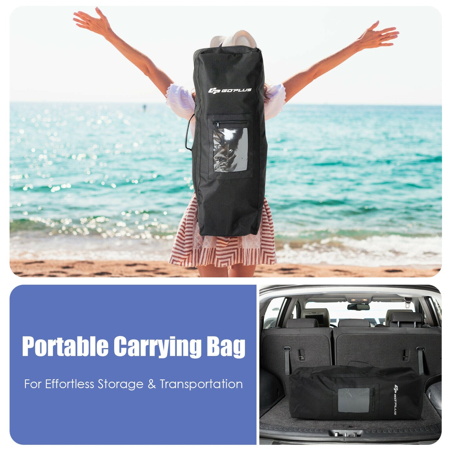 11 Feet Inflatable Adjustable Paddle Board with Carry Bag