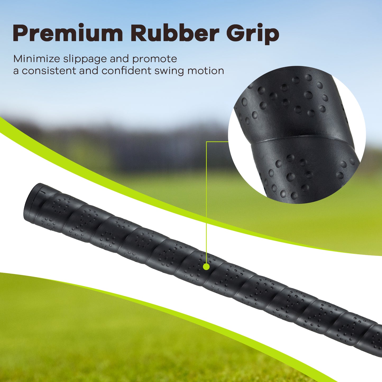34 Inch 165CC Junior #3 Fairway Wood Golf Club with Fiberglass Shaft for Kids Ages 8-10-Green