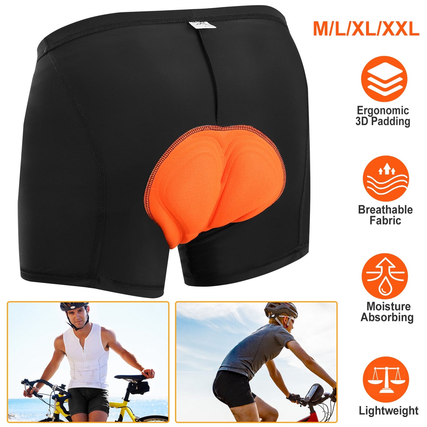 Men's 3D Padded Cycling Underwear Shorts