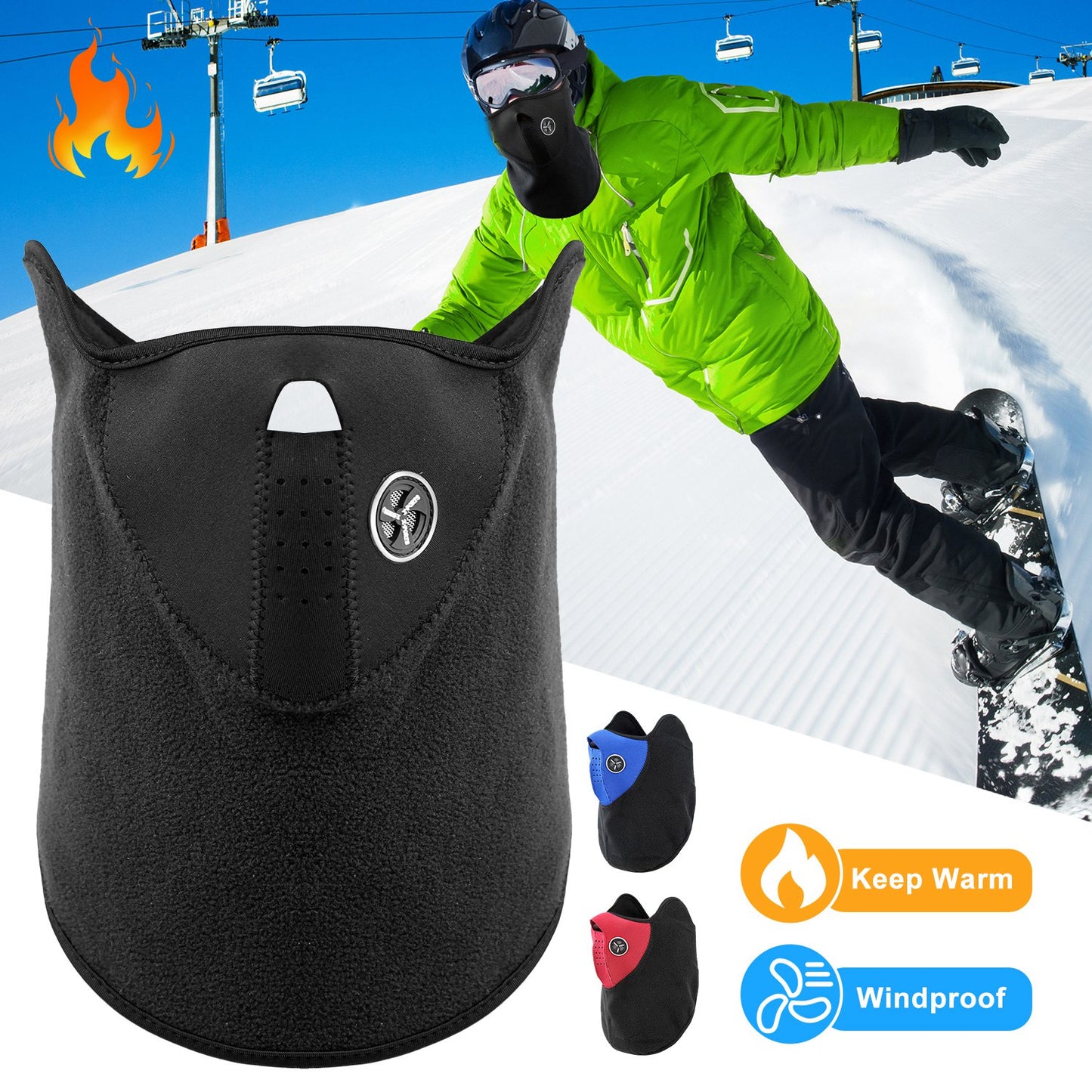 Half Face Mask Windproof Dustproof Neck Warmer