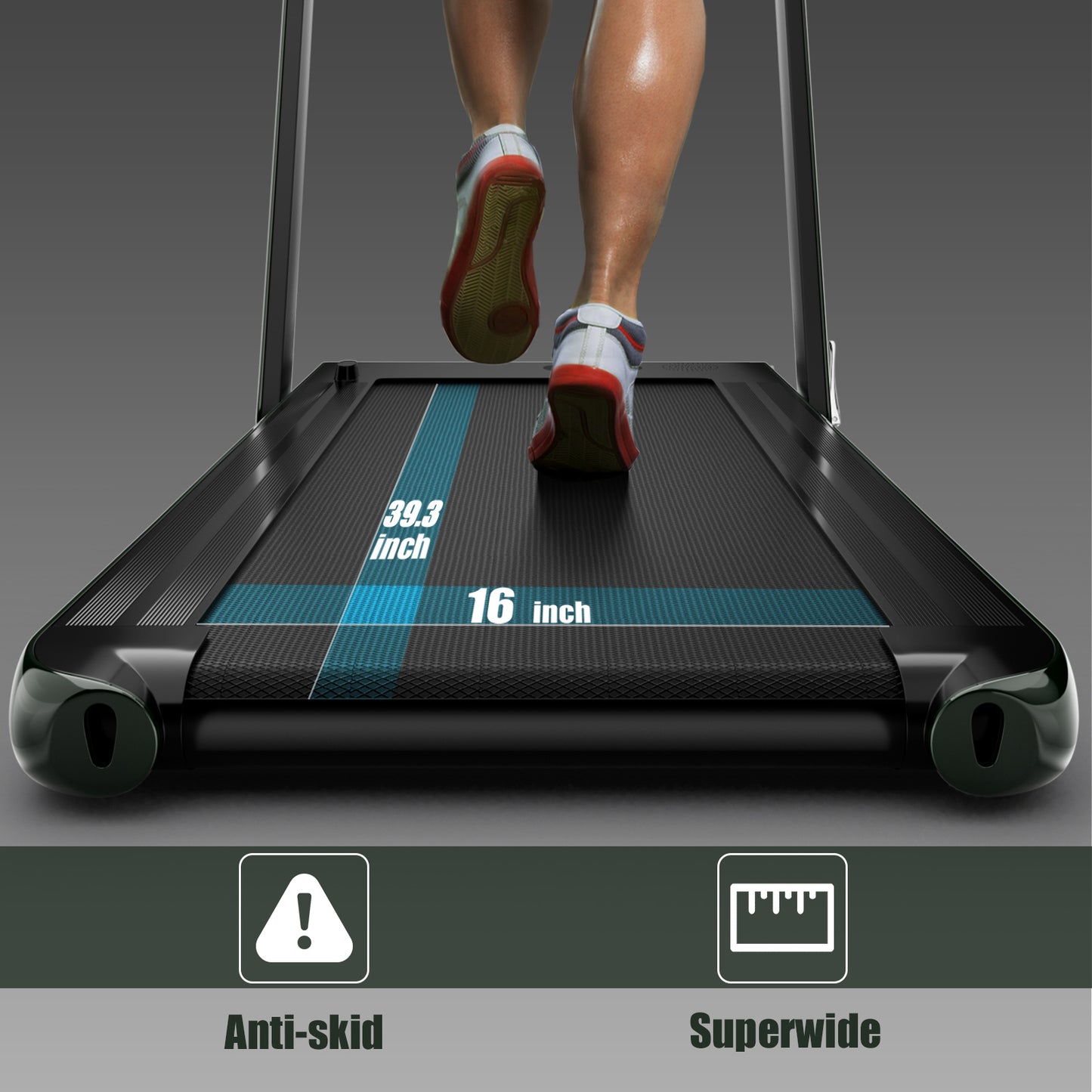 2.25HP 2 in 1 Folding Treadmill with APP Speaker Remote Control-Green