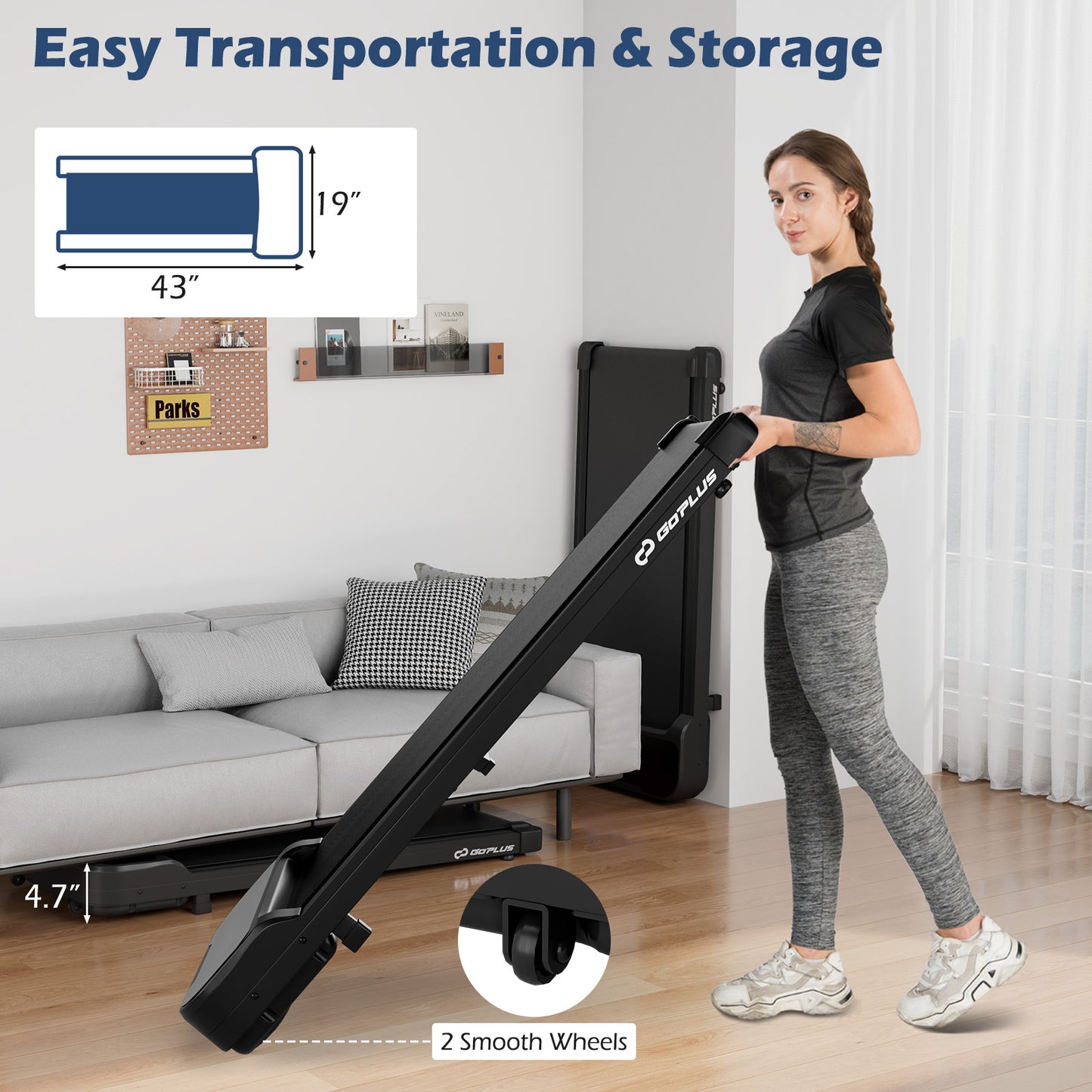 2.5HP Under Desk Treadmill with Remote Control and 3 Countdown Modes-Black