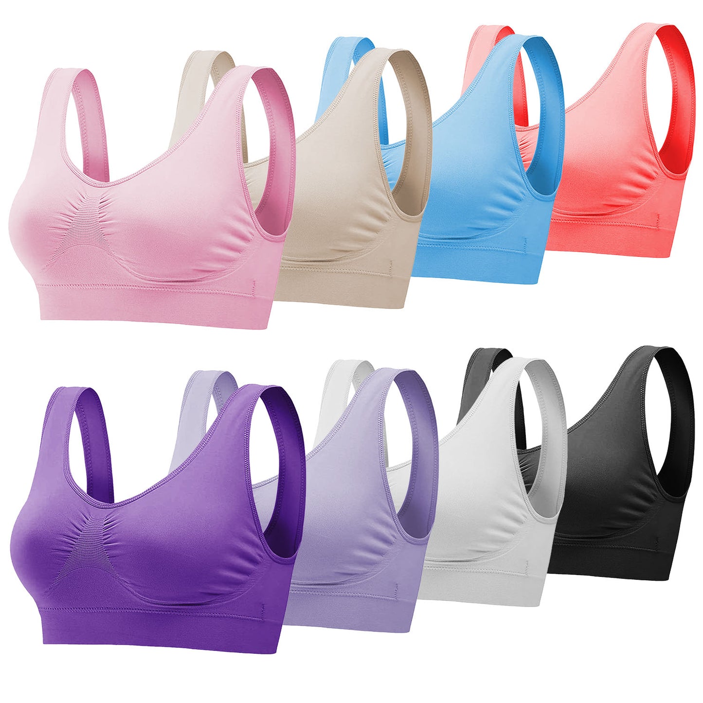 3 Pack Sport Bras For Women