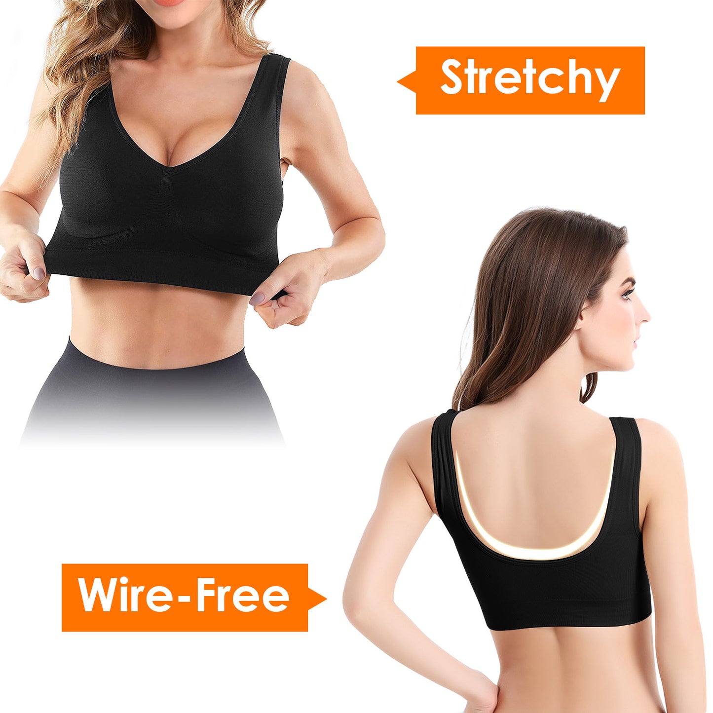 3 Pack Sport Bras For Women