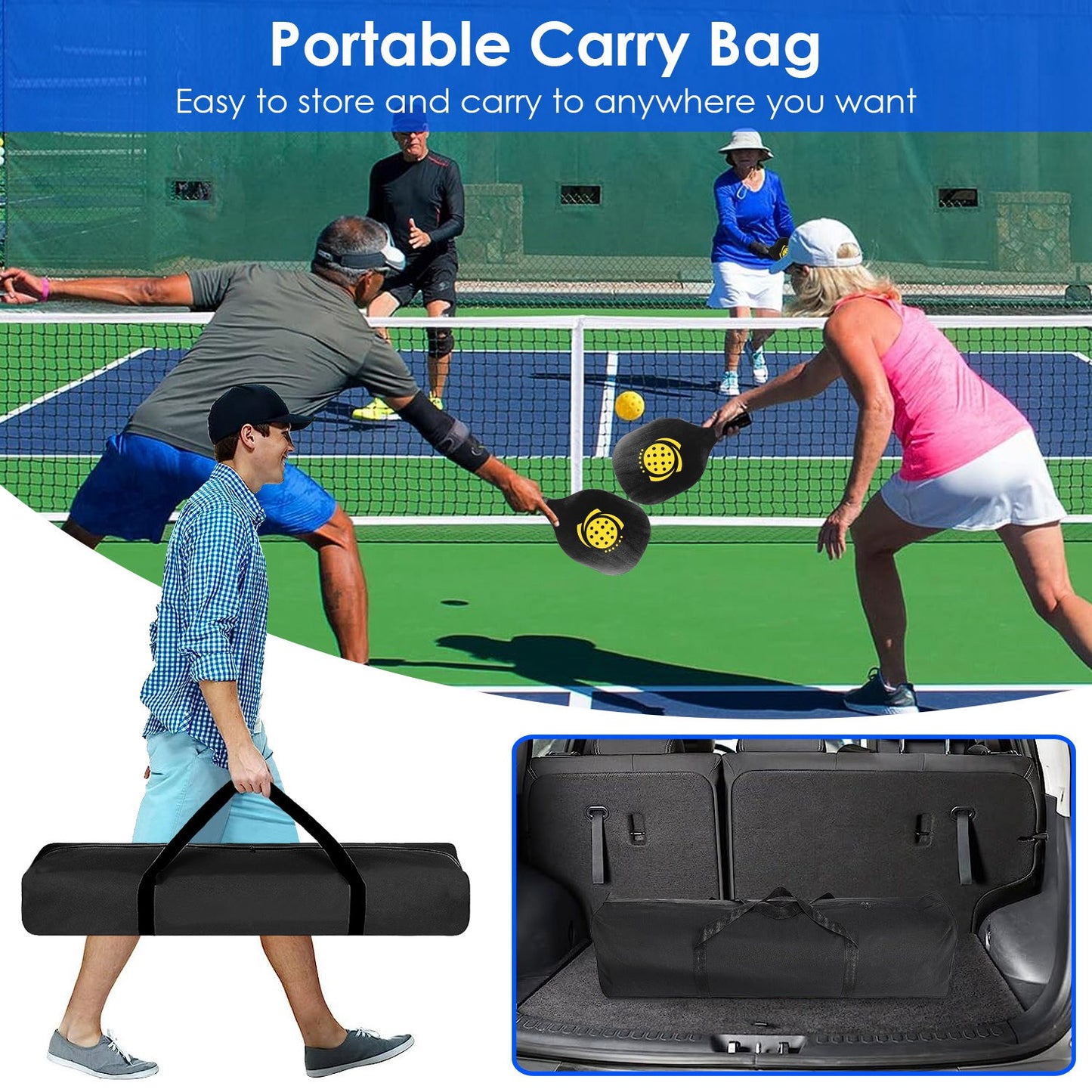 Complete Pickleball Net Paddle Set