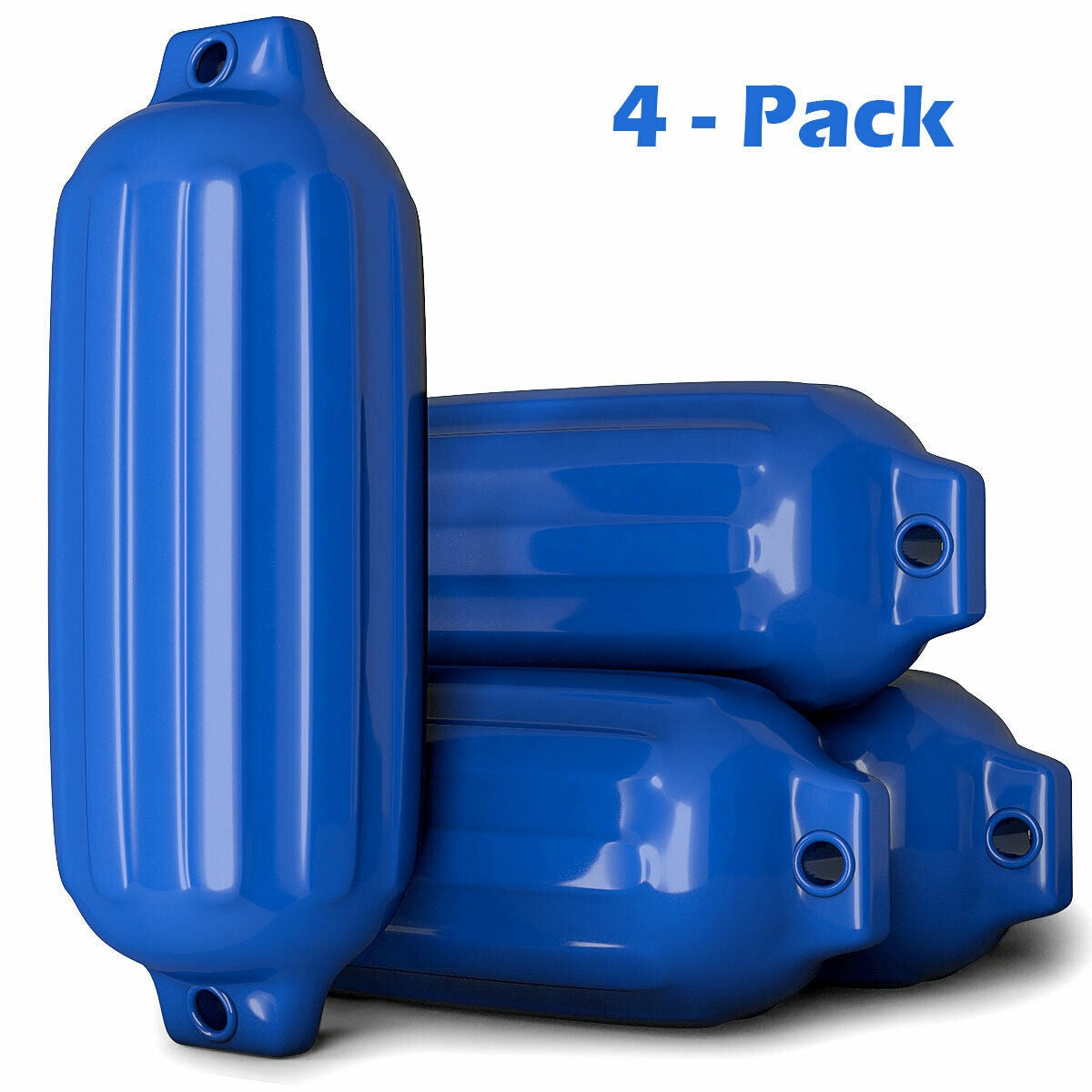 4 Ribbed Marine 8.5" x 27" Boat Fender Vinyl Bumper-Blue