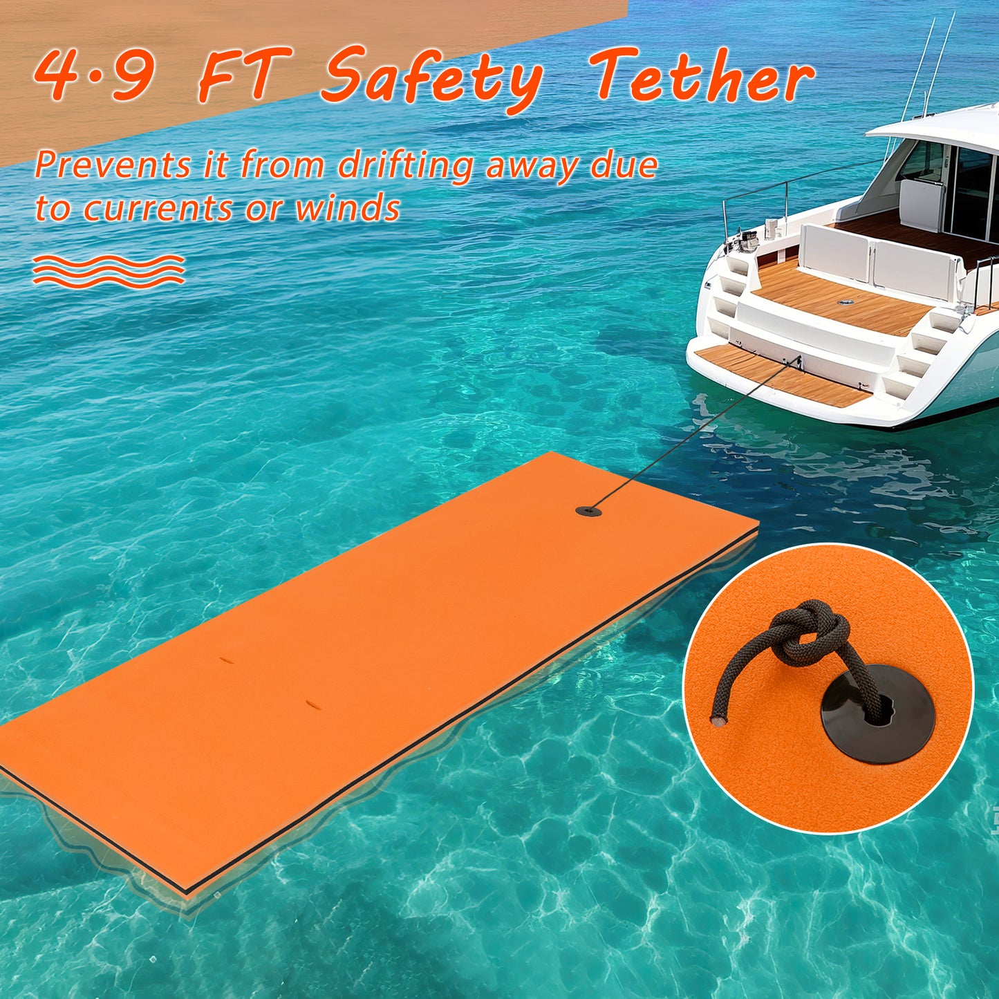 3-layer Tear-resistant Relaxing Foam Floating Pad-Orange