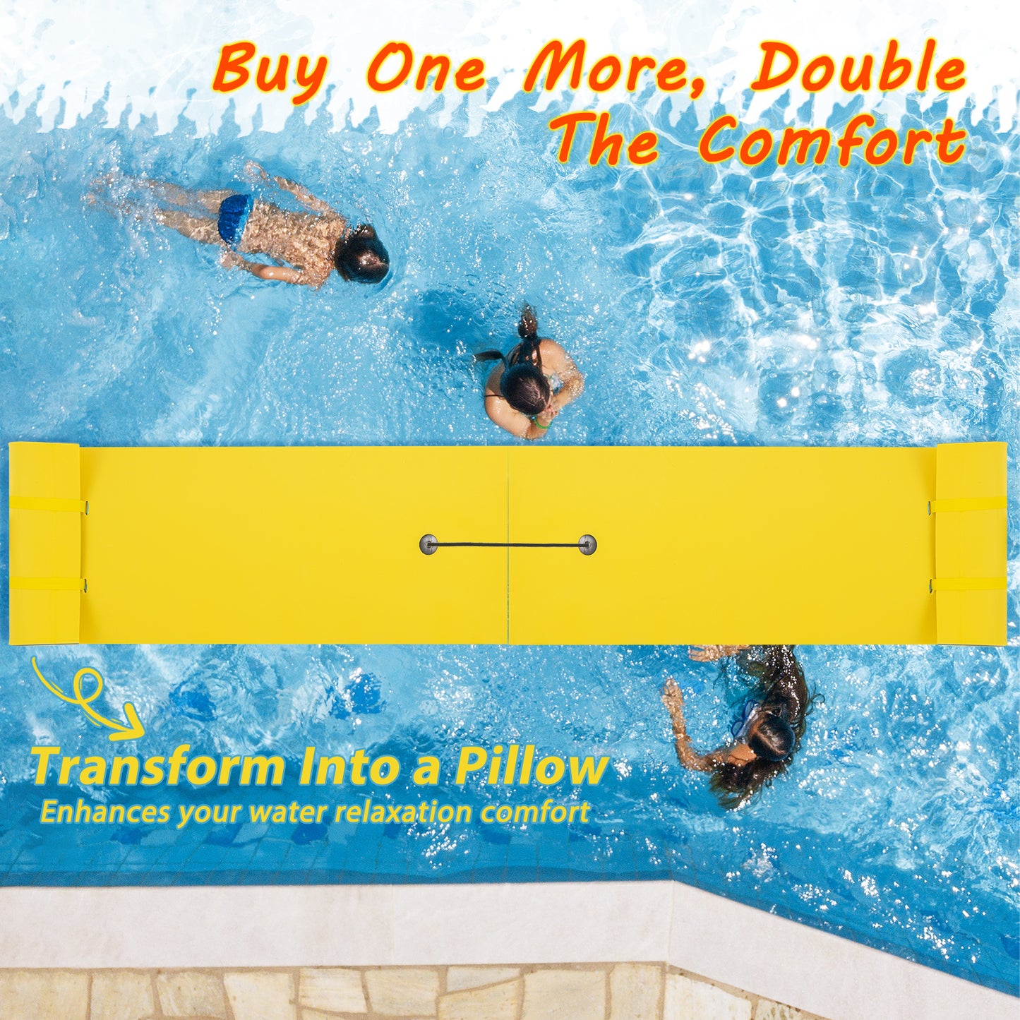 3-layer Tear-resistant Relaxing Foam Floating Pad-Yellow