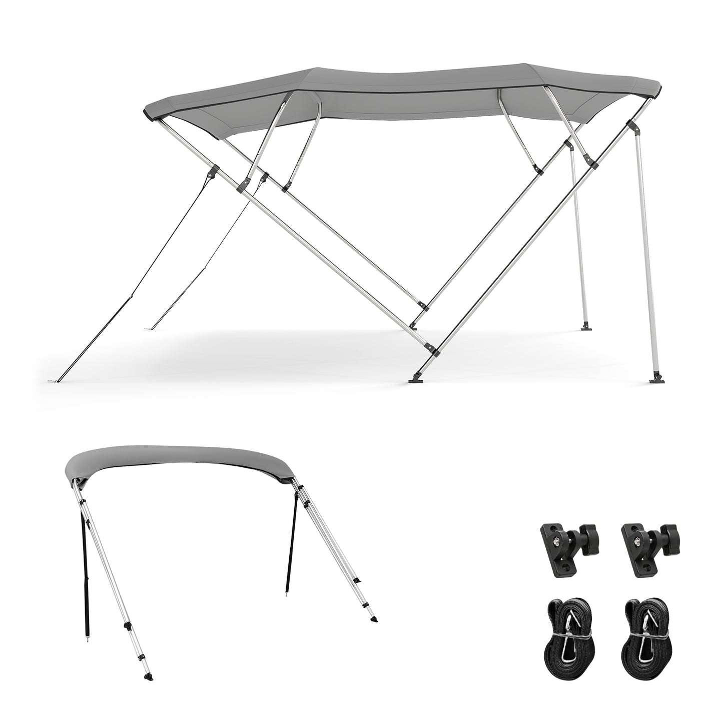 3-Bow/4-Bow Boat Bimini Top Sun Shade Boat Canopy with Storage Boot-4-Bow