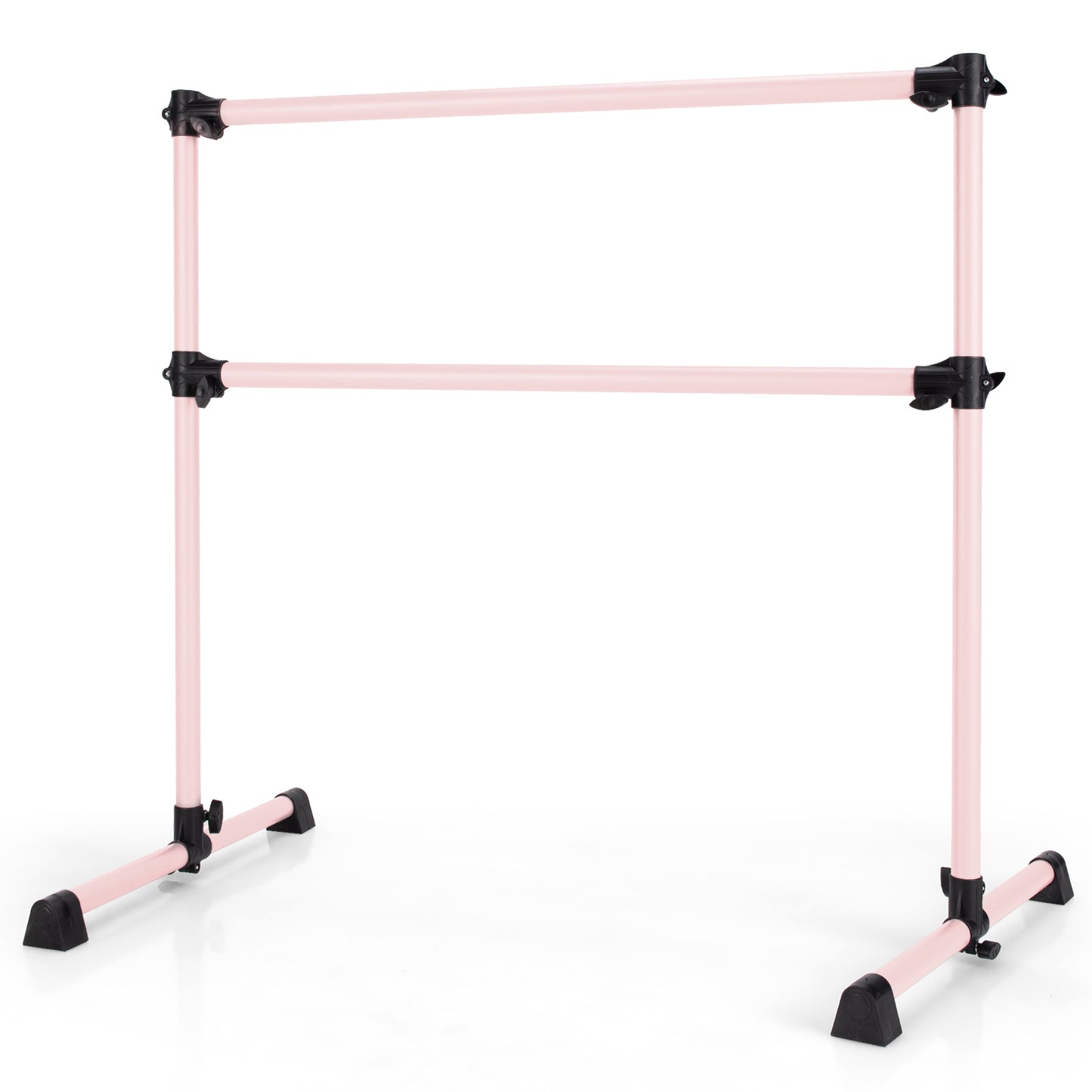 4 Feet Double Ballet Barre Bar with Adjustable Height-Pink