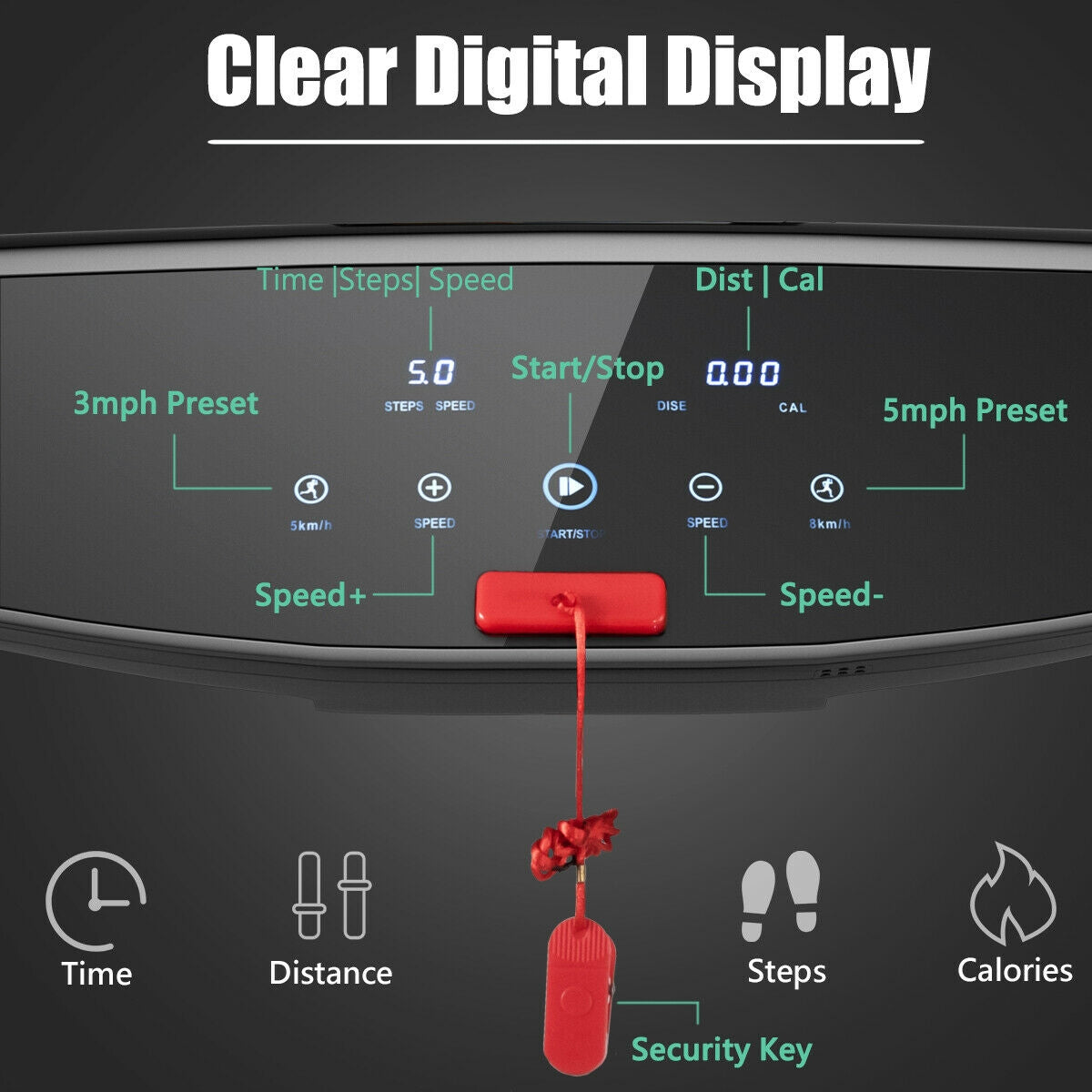 3HP Electric Folding Treadmill with Bluetooth Speaker-Red