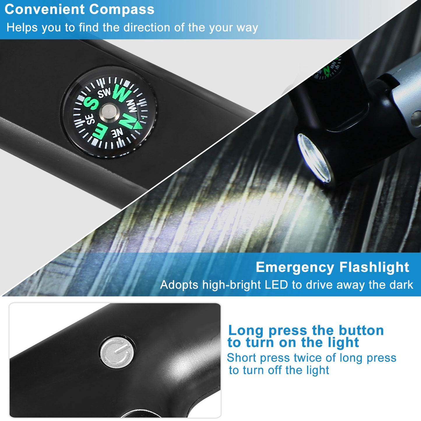 Compass Carabiner-Shaped Hiking Camping Use