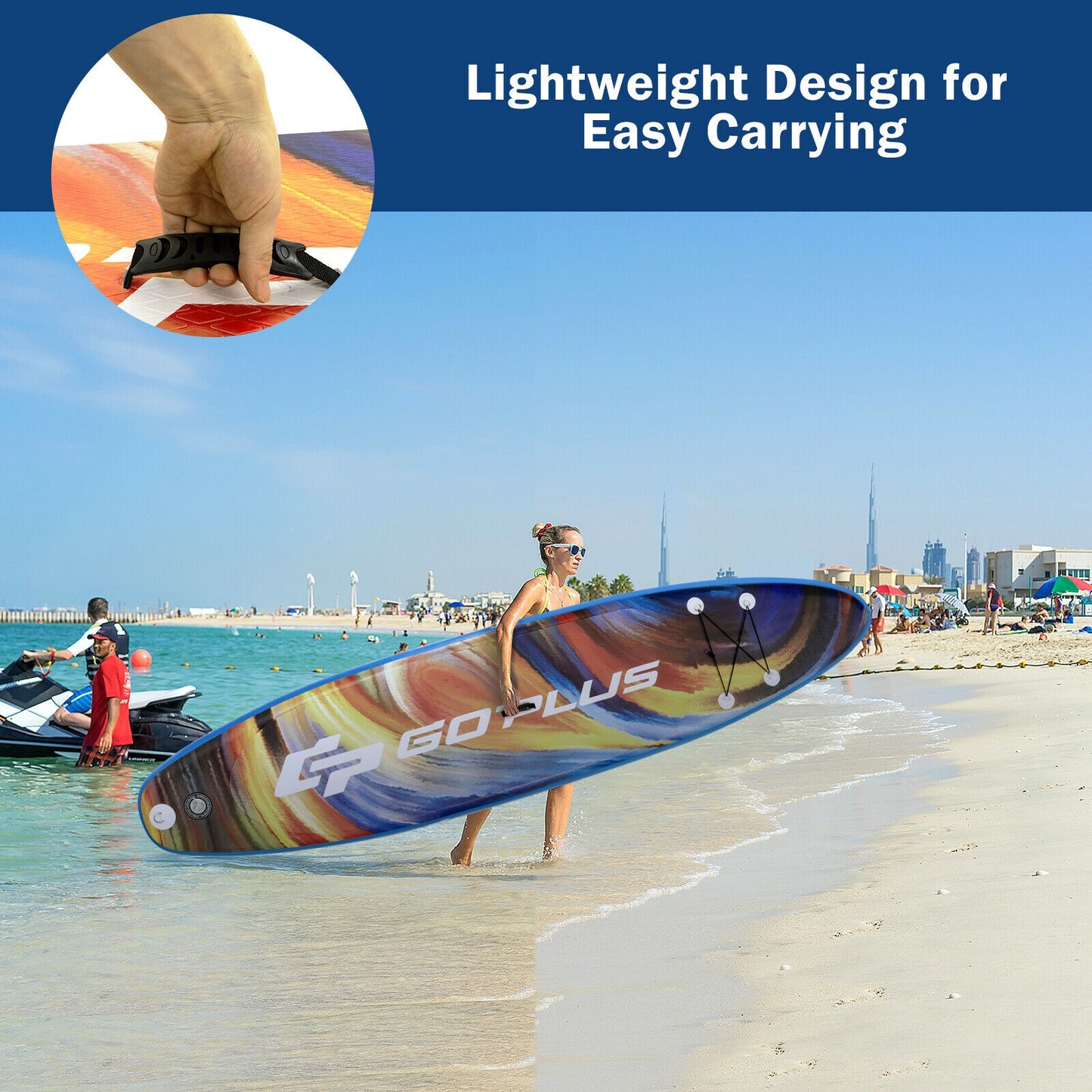 Inflatable Stand Up Paddle Board with Backpack and Aluminum Paddle Pump-M
