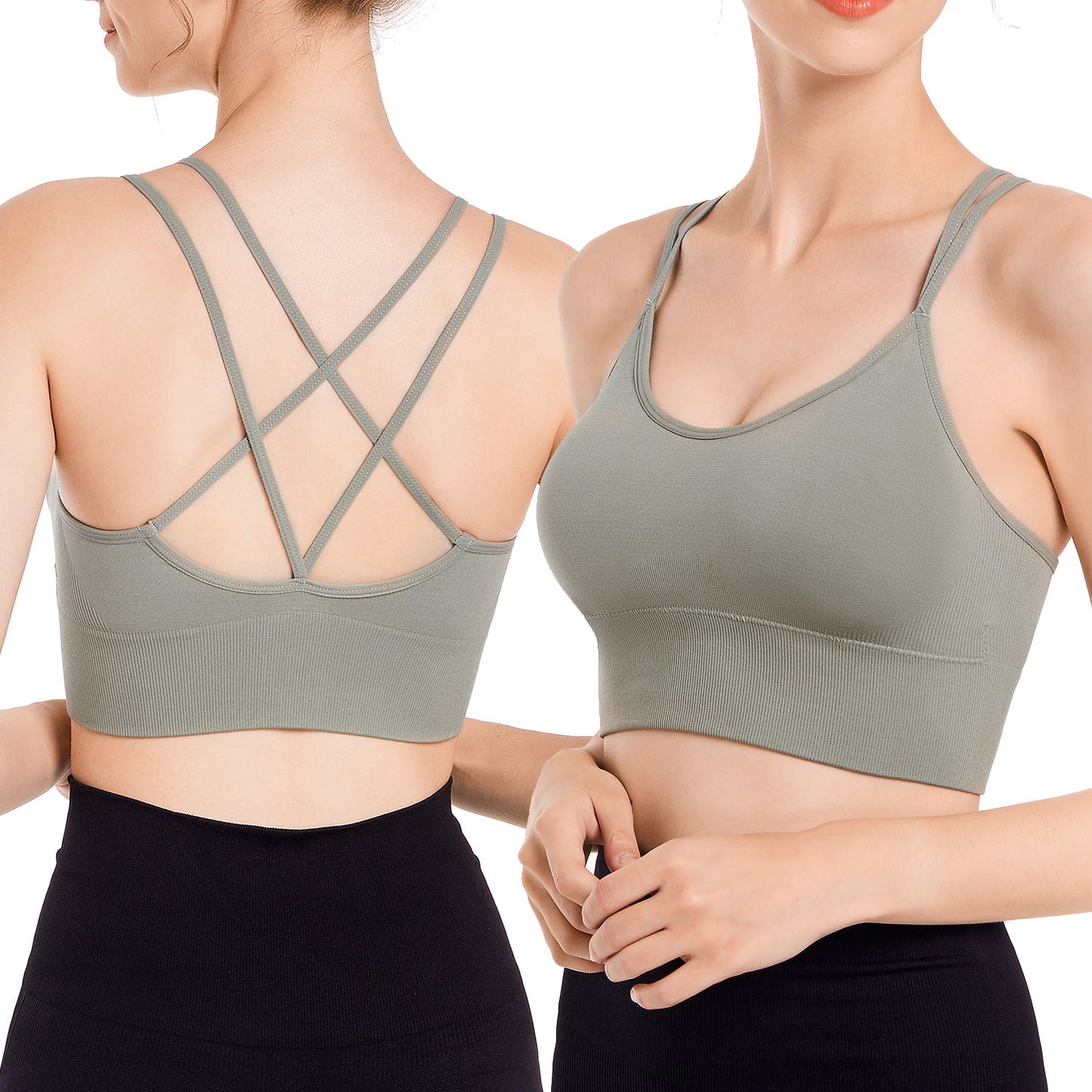 3Packs Women Cross Back Sport Bras