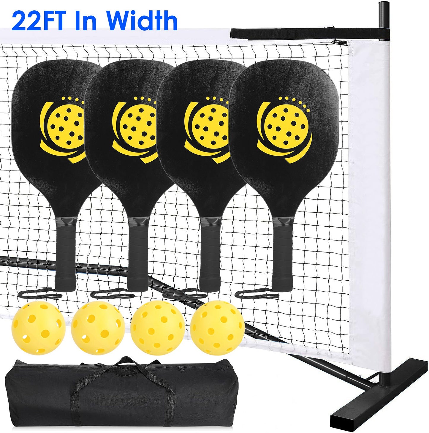 Complete Pickleball Net Paddle Set