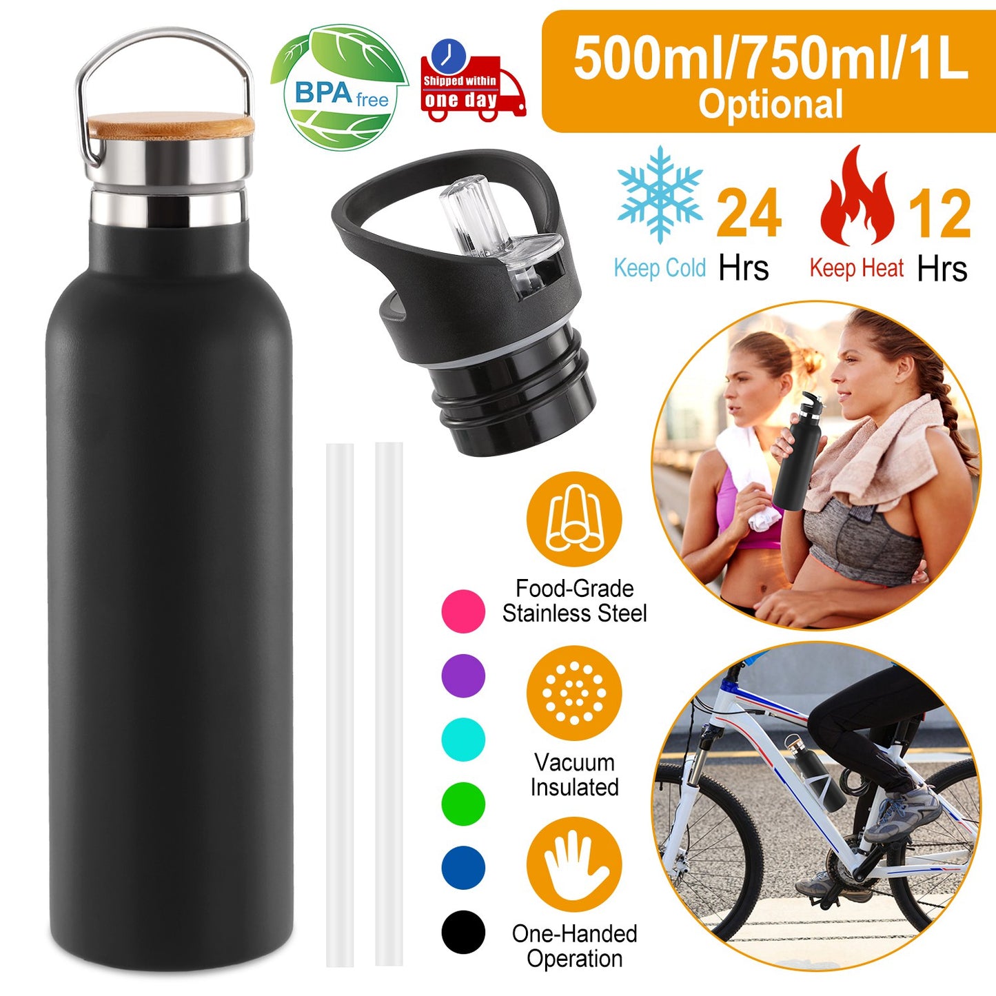 Sports Water Bottle Stainless Steel