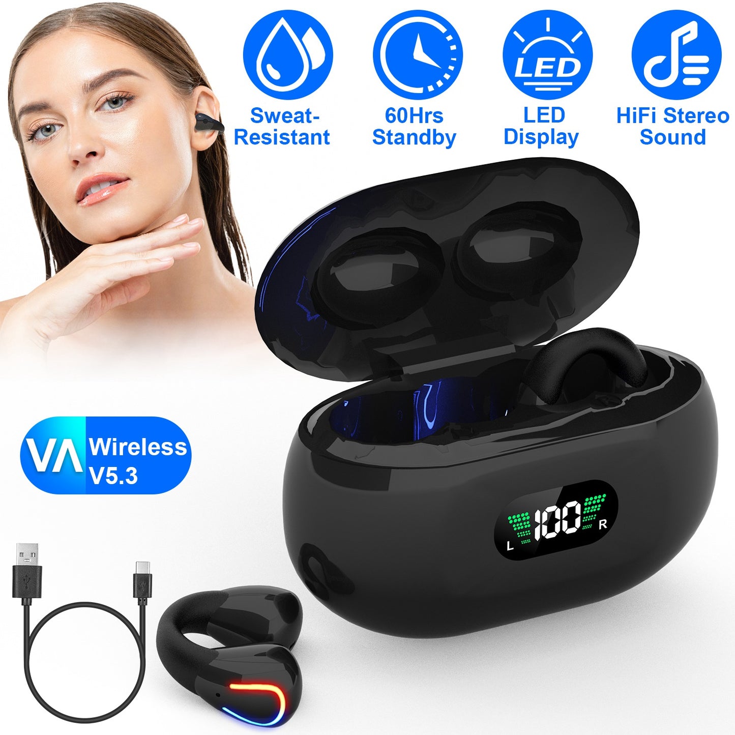 Waterproof Sweat Resistant Sport Earbuds
