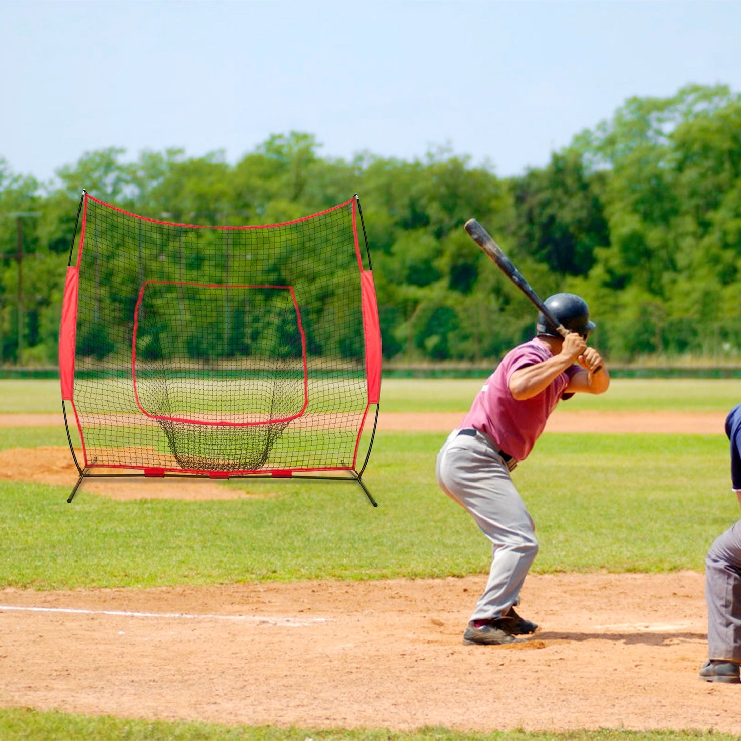 Baseball Practice Training Net With Bow Frame