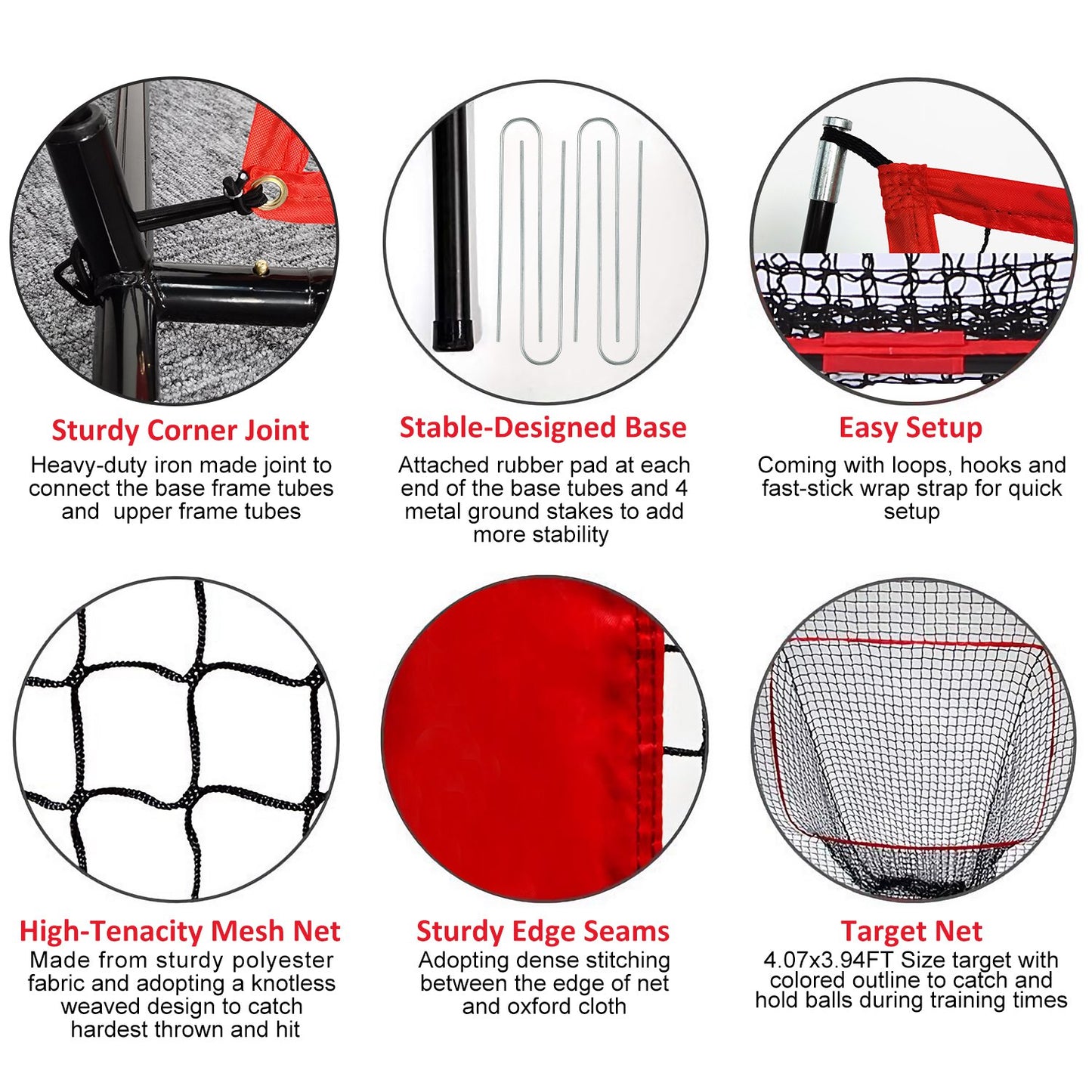 Baseball Practice Training Net With Bow Frame