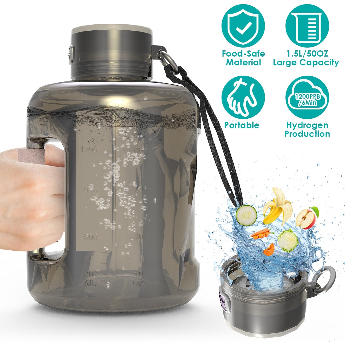 1.5L Large Capacity Water Bottle