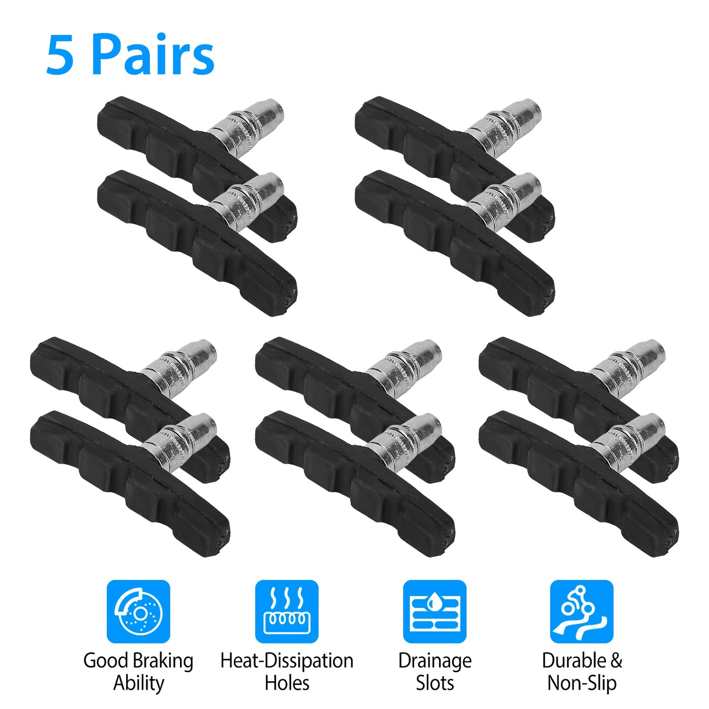 5 Pairs V Bike Brake Pads