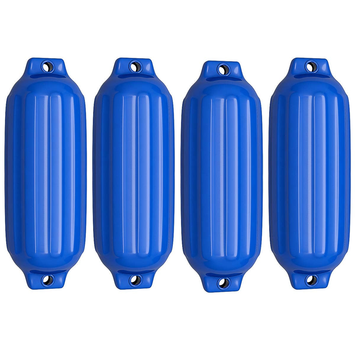 4 Ribbed Marine 8.5" x 27" Boat Fender Vinyl Bumper-Blue