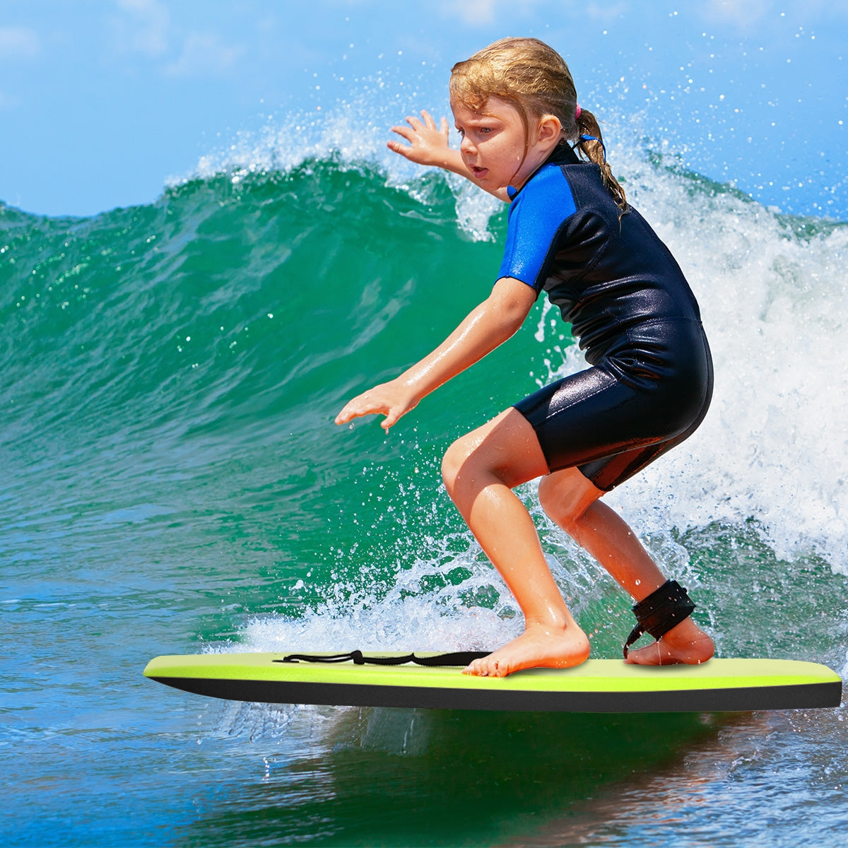 Super Surfing Lightweight Bodyboard with Leash-L