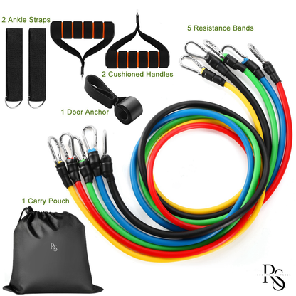 11Pcs Fitness Resistance Bands Set