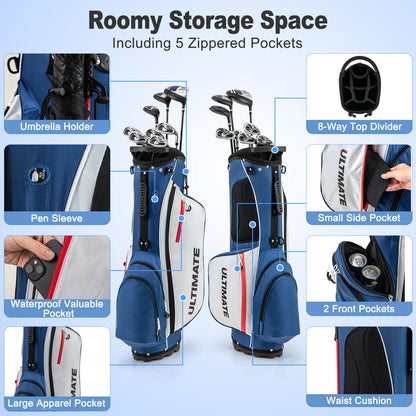 Men’s Profile Complete Golf Club Package Set Includes 10 Pieces-Blue