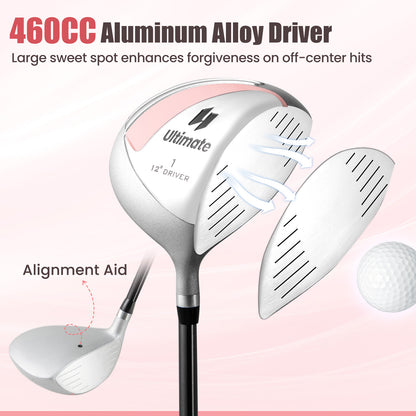 10 Pieces Womens Complete Golf Club Set with Alloy Driver