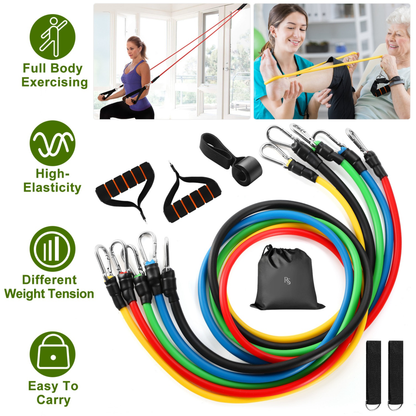 11Pcs Fitness Resistance Bands Set