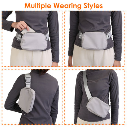 Sport Fanny Pack Unisex Waist Pouch Belt Bag Purse Chest Bag for Outdoor Sport Travel Beach Concerts Travel 20.86in-35.03in Waist Circumference with A