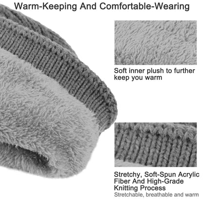 Unisex Knit Beanie Hat with Goggle Chunky Winter Warm Hat Skull Cap 4 Colors