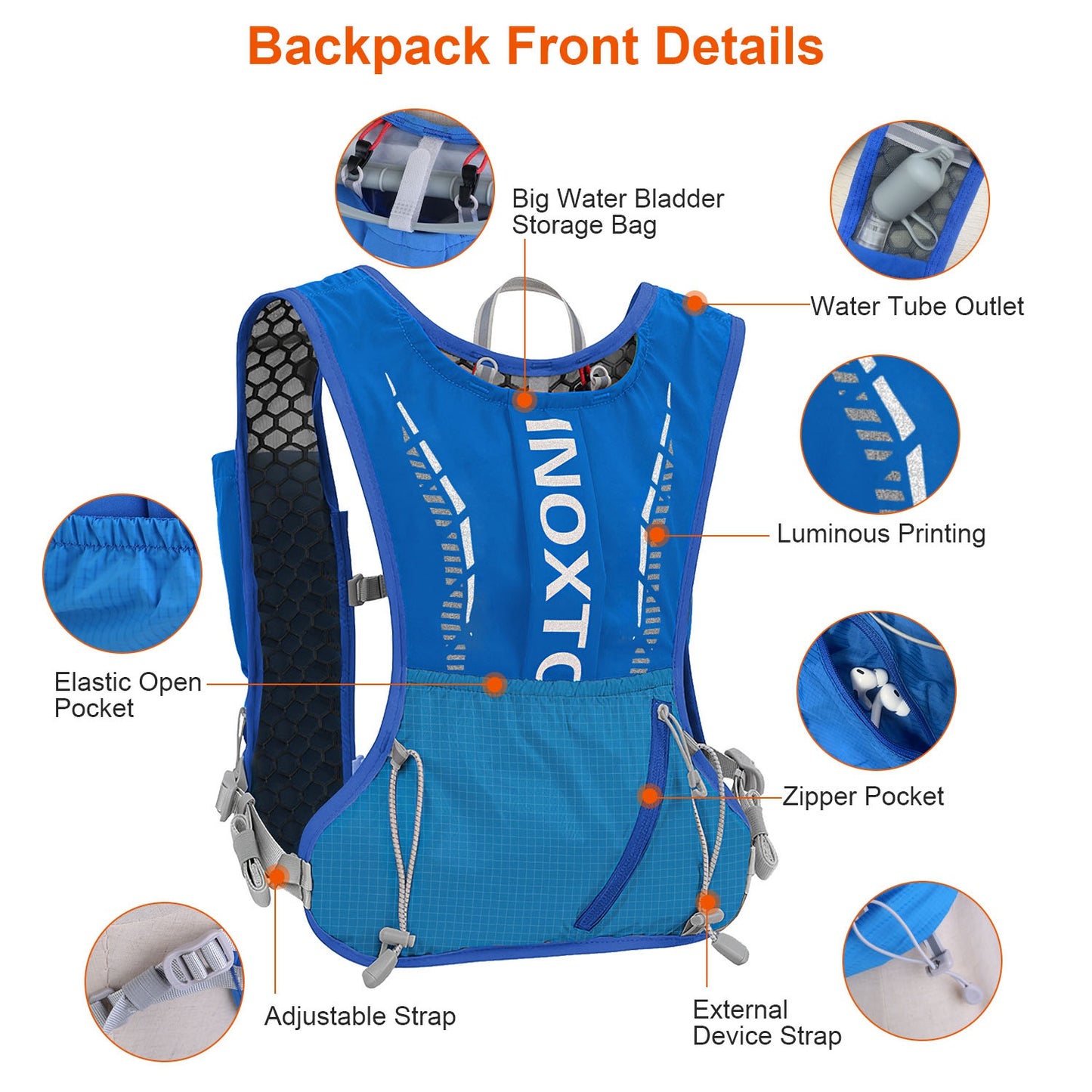 Adjustable Vest Backpack For Outdoor Sports