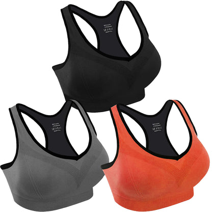 3 Packs Women Padded Sports Bras