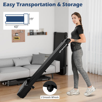 2.5HP Under Desk Treadmill with Remote Control and 3 Countdown Modes-Black