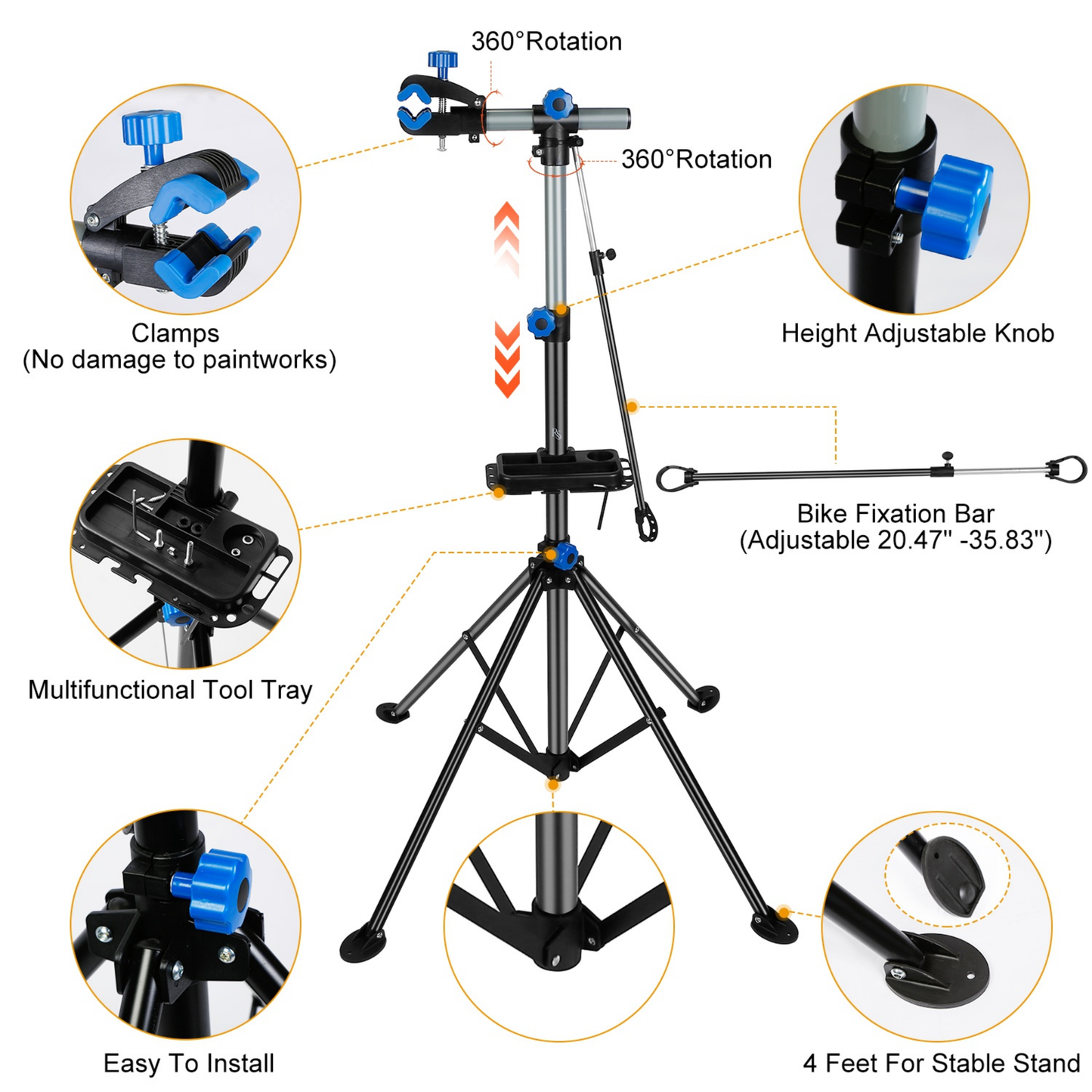 Adjustable Bicycle Repair Stand Rack