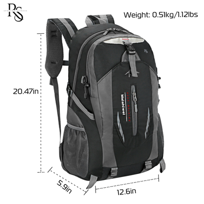 36L Black Outdoor Travel Backpack