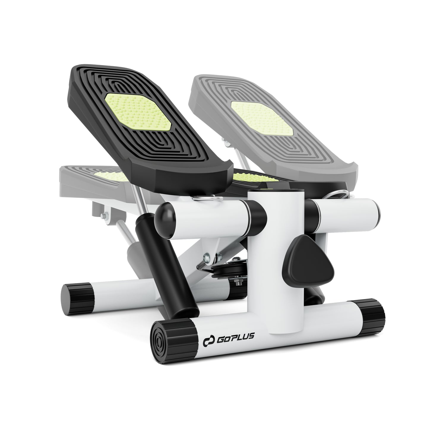 Mini Stepper with Resistance Bands and Adjustable Height for Exercise at Home-White