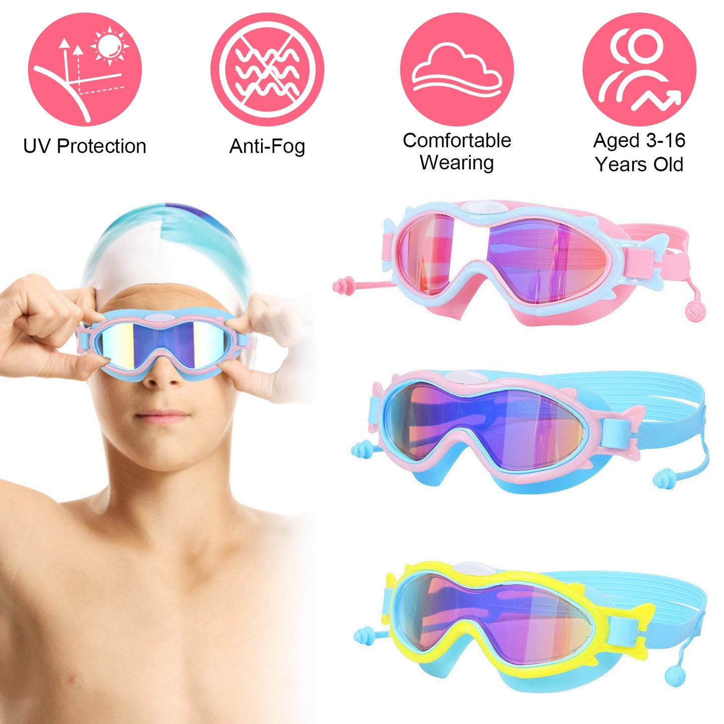 Swimming Goggles For Youth Boys Girls