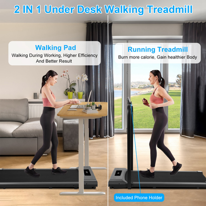 2-in-1 Folding Treadmill & Walking Pad