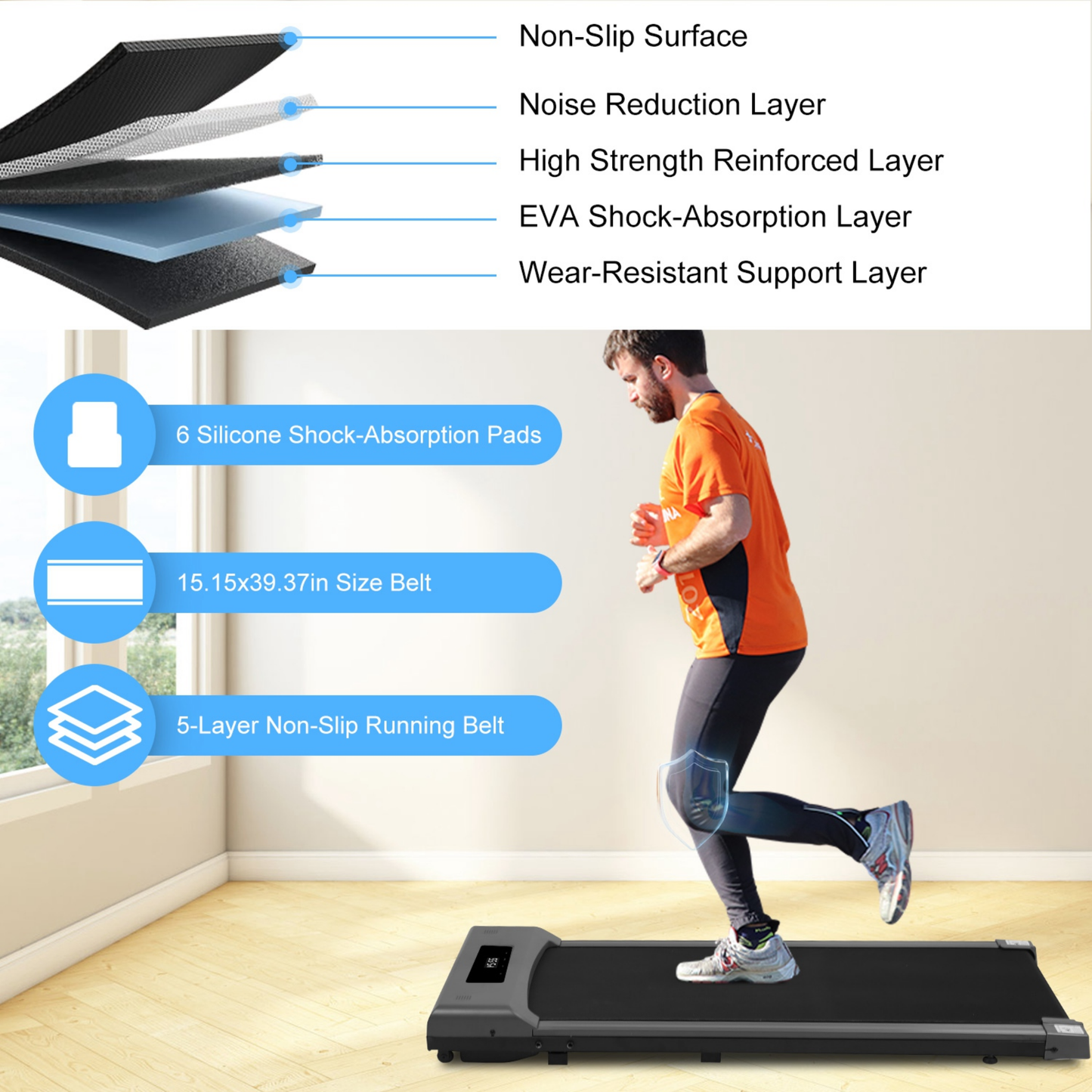 2-in-1 Folding Treadmill & Walking Pad