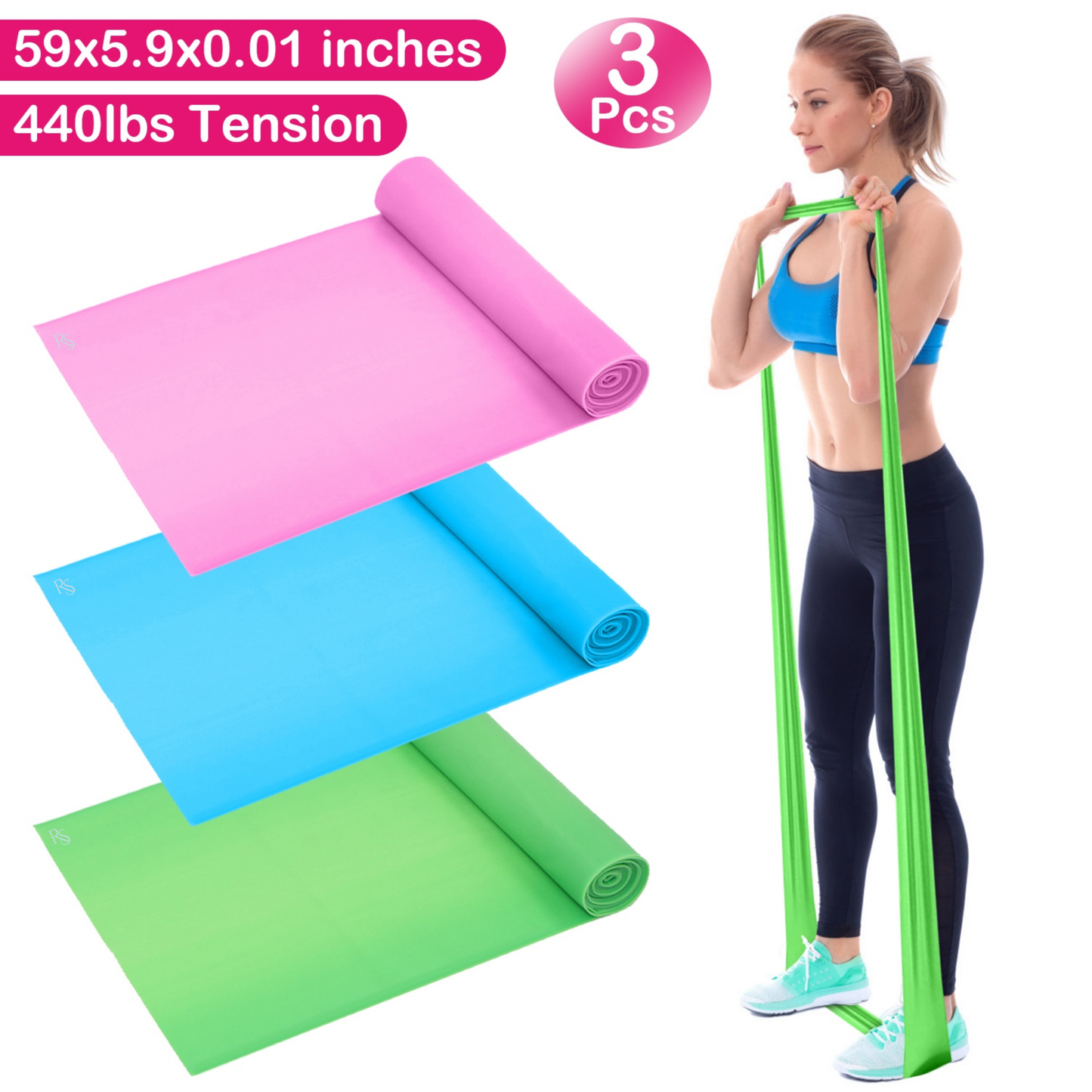 3-Pack Yoga Resistance Bands