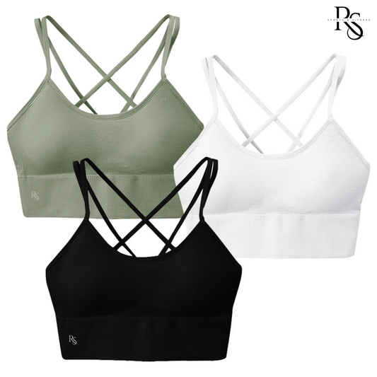 3-Pack Women's Cross Back Sport Bra