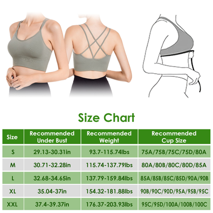 3-Pack Women's Cross Back Sport Bra