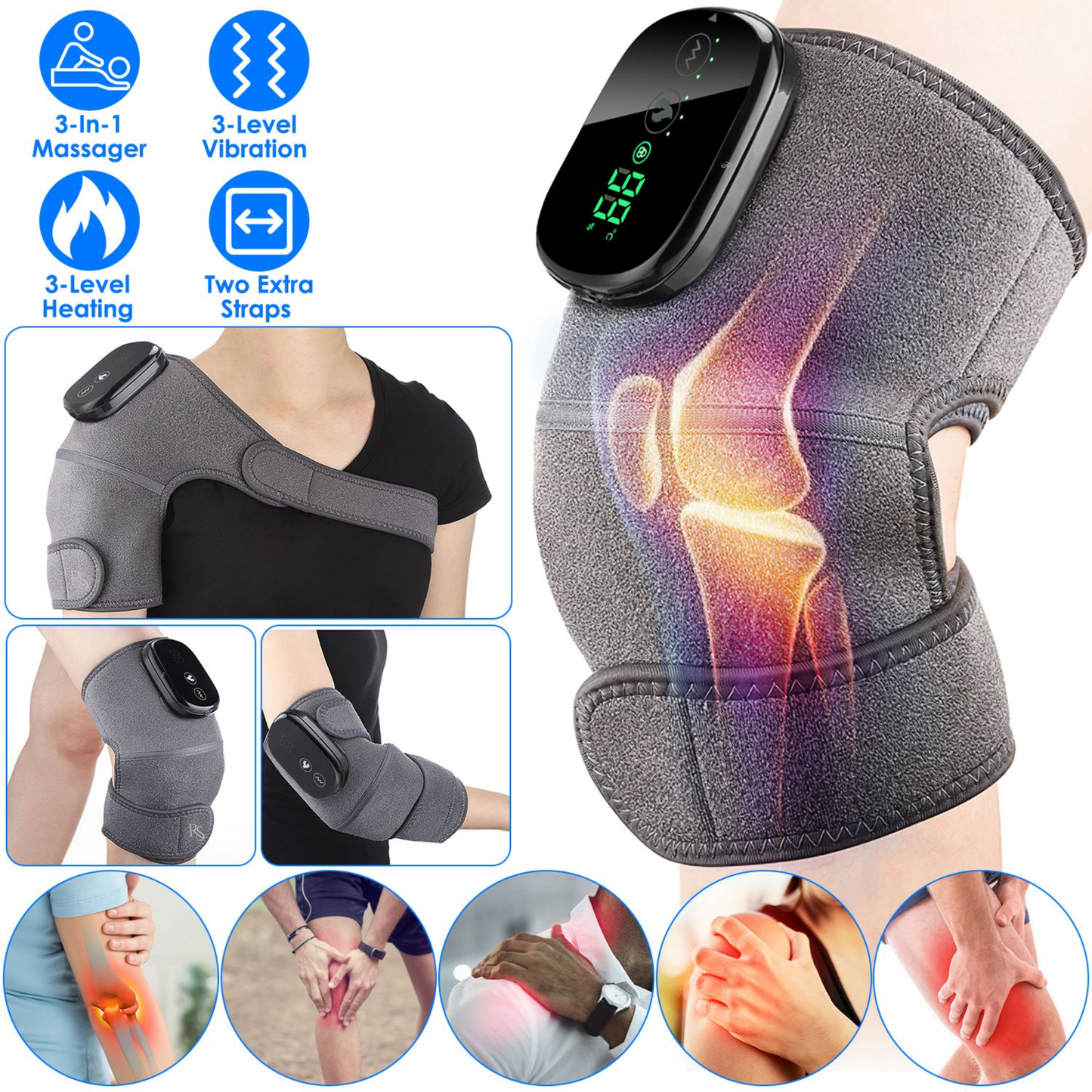 3-In-1 Heated Knee Massager