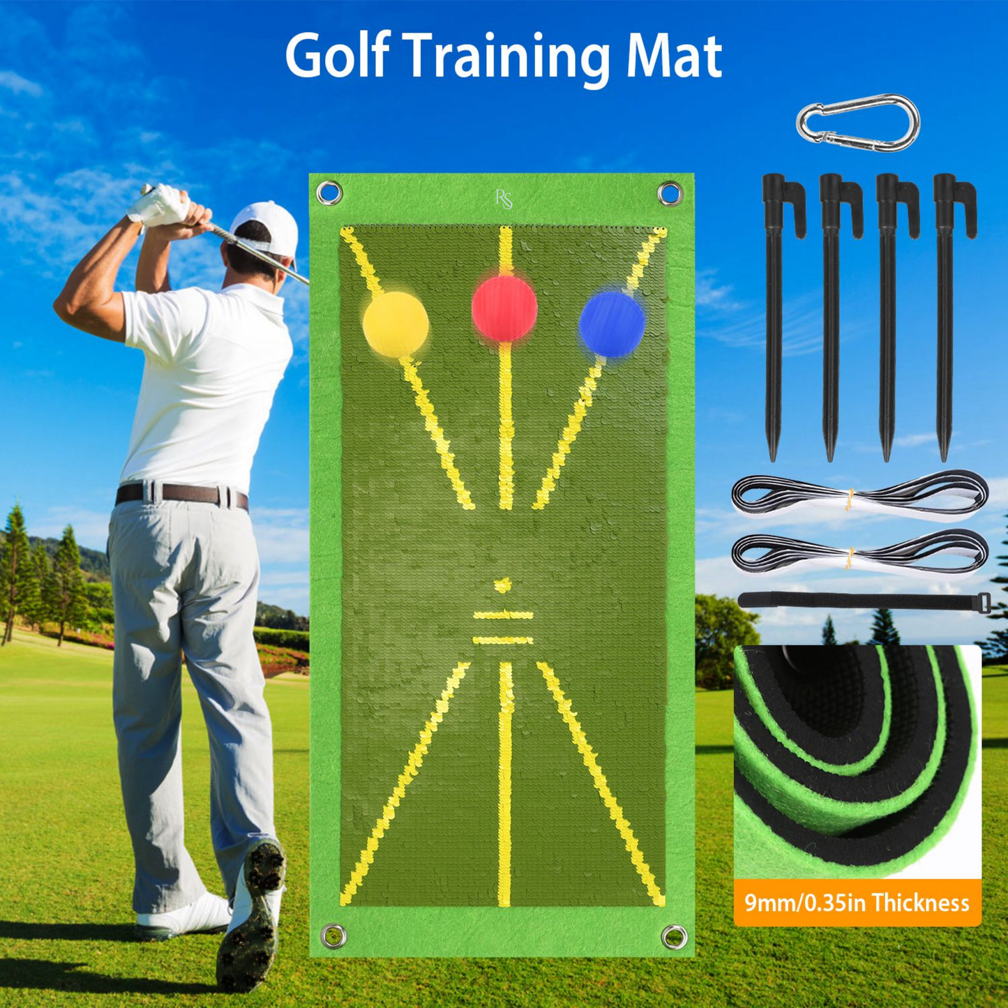 Golf Training Mat for Swing Detection